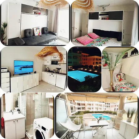 Apartment Port Azur 4 P - Pool Golfe Juan 5 Min Cannes